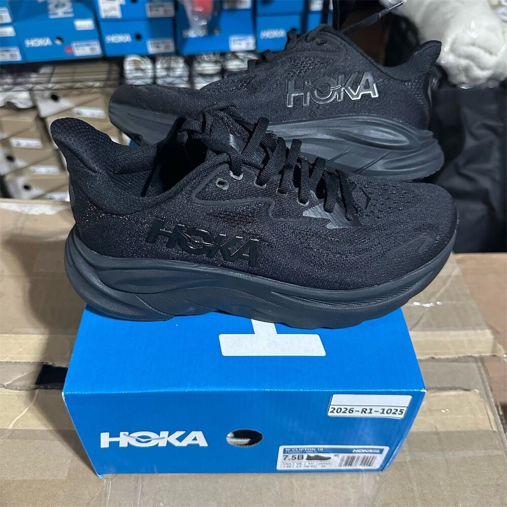 HOKA Clifton 10 'Black/Black' Running Sneakers 1162031-BBLC | Womens 7.5 B | EUC